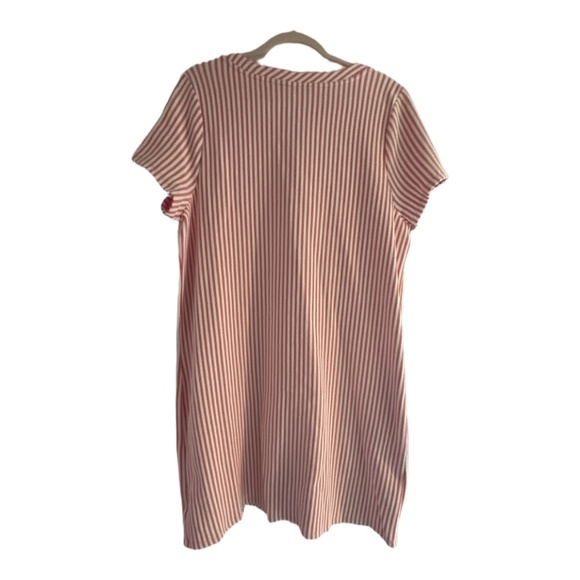 C. Wonder Striped Nautical Short Sleeve Dress Coral White XL NWOT - Picture 2 of 7